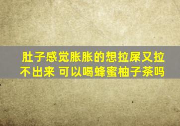 肚子感觉胀胀的想拉屎又拉不出来 可以喝蜂蜜柚子茶吗